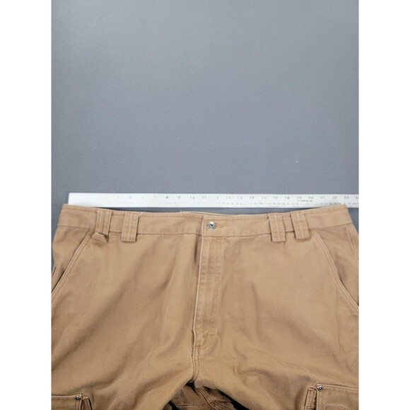 Duluth Trading Shorts Mens 48 Khaki Cargo Canvas Work Utility Pockets Heavy Duty - Picture 4 of 11